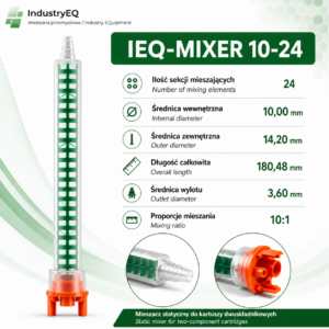 Mixing nozzle, mixer, 2K adhesive mixer, mixing ratios 4:1 and 10:1, for 250 ml and 490 ml cartridges, QUADRO 10-24 type