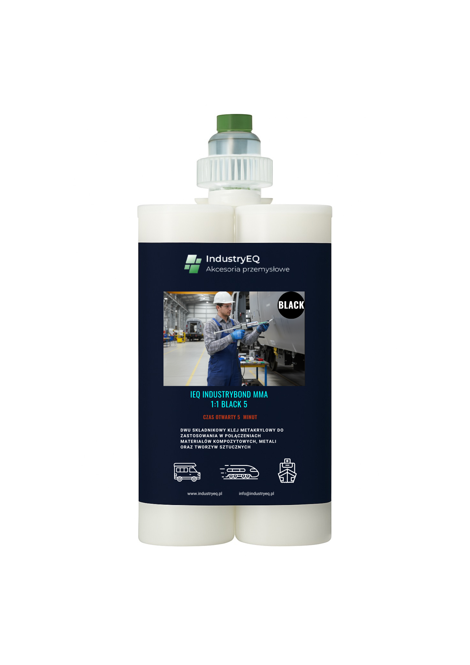 5-minute black methacrylate adhesive, 1:1 ratio, 220 ml